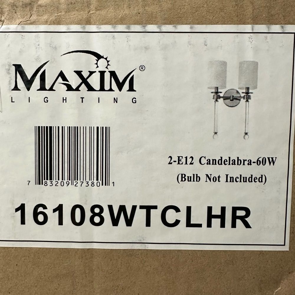 Maxim Lucent Wall Sconce with Heritage Finish-Single Light 2-E12 Candelabra-60W